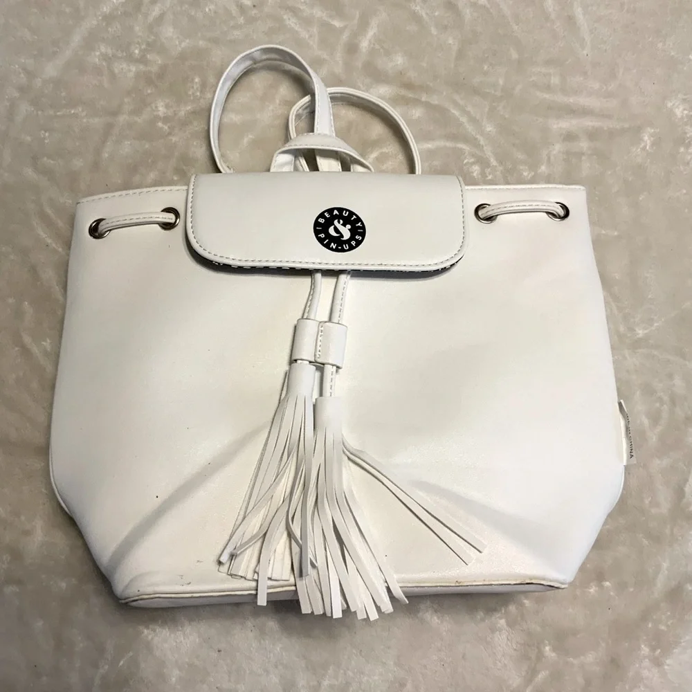 WHITE Backpack Purse